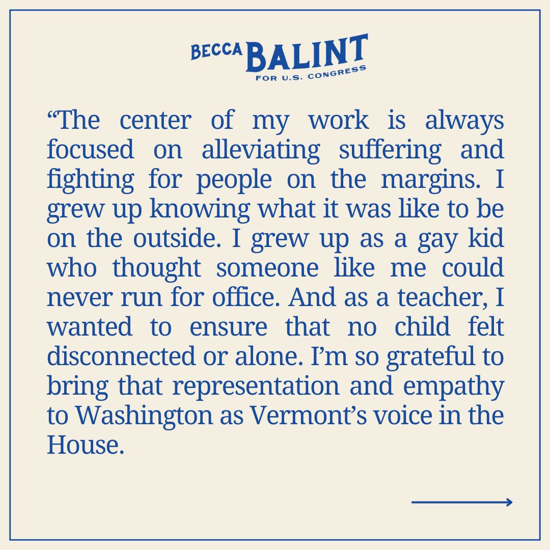 BeccaBalintVT's tweet image. It is the honor of my lifetime to be able to continue to serve my state in Congress. I want to thank Vermonters for their energy and support. I am so grateful for your belief in me and the work I have been doing on your behalf.
Read my full statement: