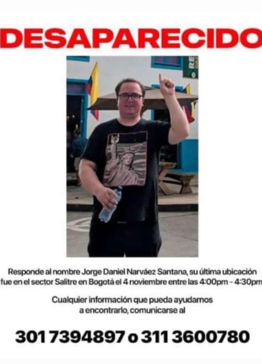 Mapamacias's tweet photo. Jorge Daniel Narváez Santana, desaparecido ayer por Salitre. RT. https://t.co/MgbA1Wx5kY