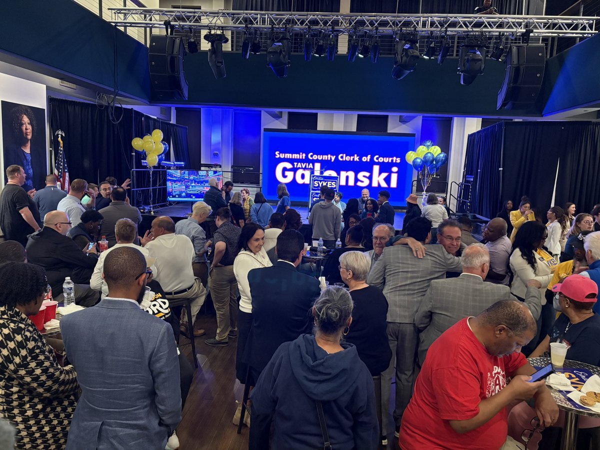 Covering the race for the 13th congressional district on <a href="/SpectrumNews1OH/">Spectrum News 1 OH</a>. Lots of people here at Congresswoman Emilia Sykes’ watch party. The race should be called soon. I’ll have more as the results continue to come in.