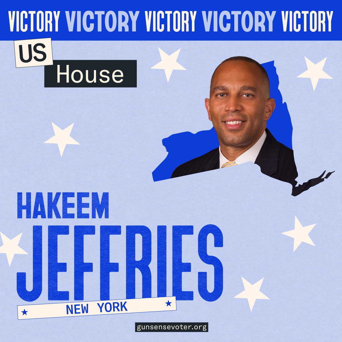 Everytown's tweet image. Congratulations, House Democratic Leader @hakeemjeffries, on being re-elected! We named Rep. Jeffries our 2024 Federal Gun Sense Lawmaker of the Year for his leadership. We know he will continue to fight to keep New Yorkers—and all Americans—safe from gun violence.