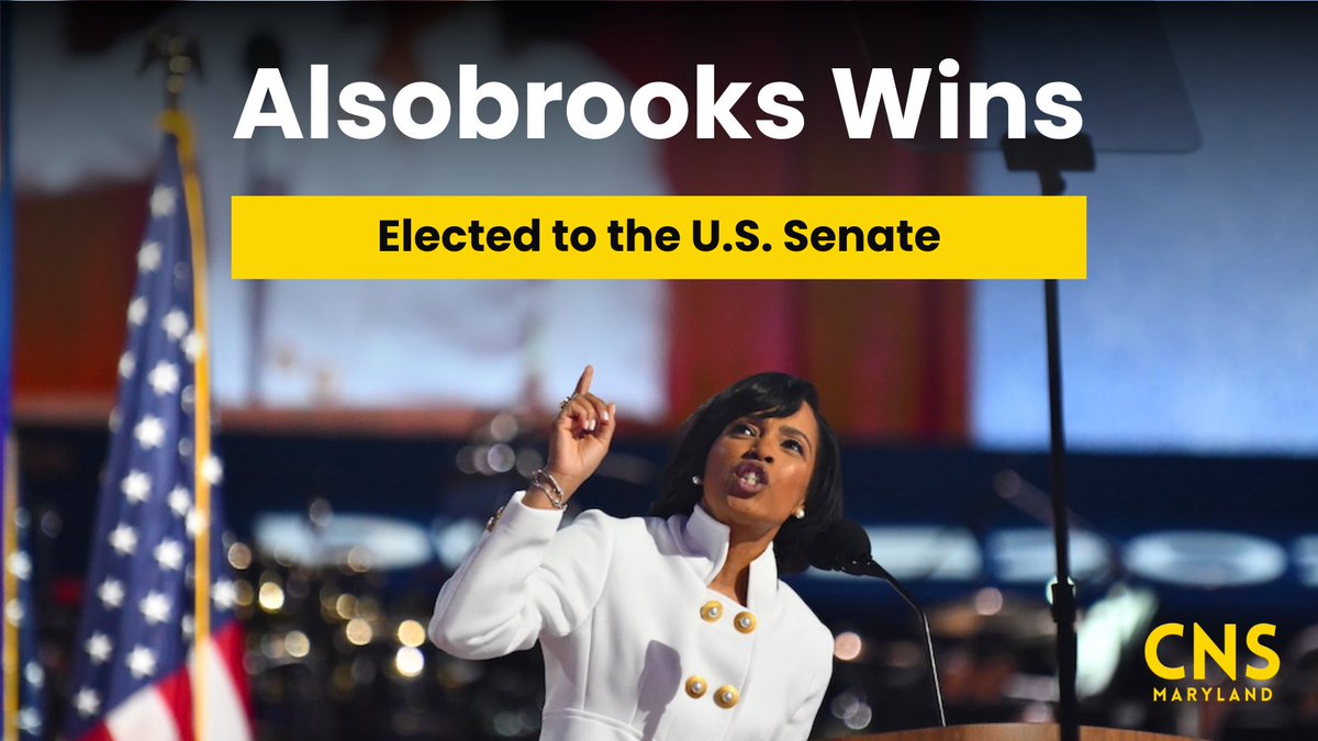 CNSmd's tweet photo. Angela Alsobrooks is projected to win the U.S. Senate race for Maryland, according to the Associated Press. For the full story, visit https://t.co/APvVQ95ZZr. #election #election2024 #mdvote https://t.co/Ts2TLLLk5S