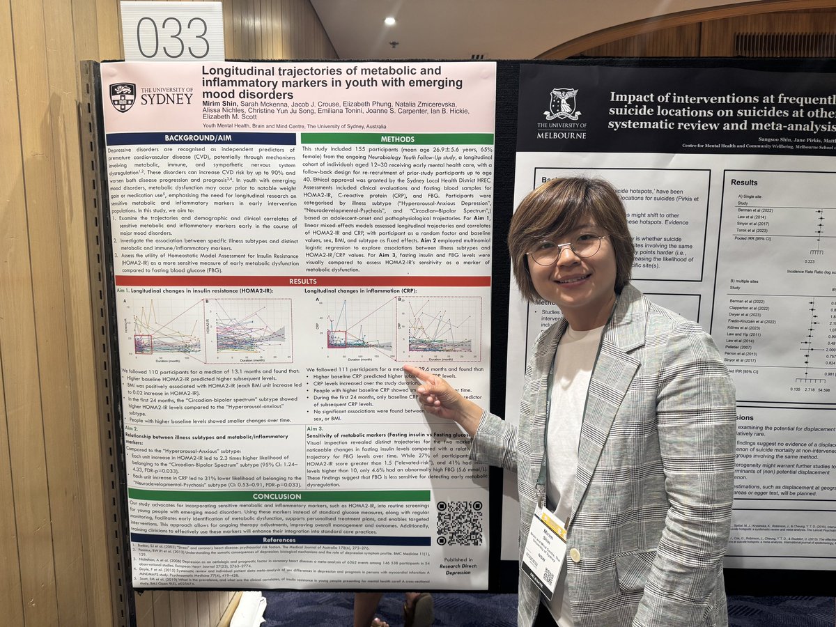 Mirim Shin (@mirim_shin) on Twitter photo Also presented longitudinal trajectories of metabolic and inflammatory markers in youth with emerging mood disorders bit.ly/3U4Z1k8 If you have data or perspective, submit it to bit.ly/4axRCQc <a href="/ian_hickie/">Ian Hickie</a> Also presented longitudinal trajectories of metabolic and inflammatory markers in youth with emerging mood disorders bit.ly/3U4Z1k8 If you have data or perspective, submit it to bit.ly/4axRCQc <a href="/ian_hickie/">Ian Hickie</a>