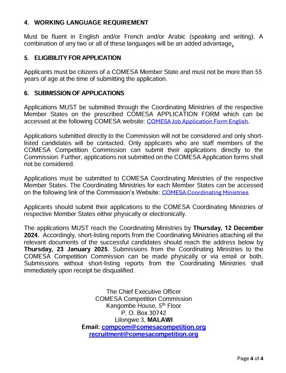CCC has advertised for a vacancy for #Director Legal Services &amp; Compliance. For more details, click on the link; comesacompetition.org/opportunity/ca…