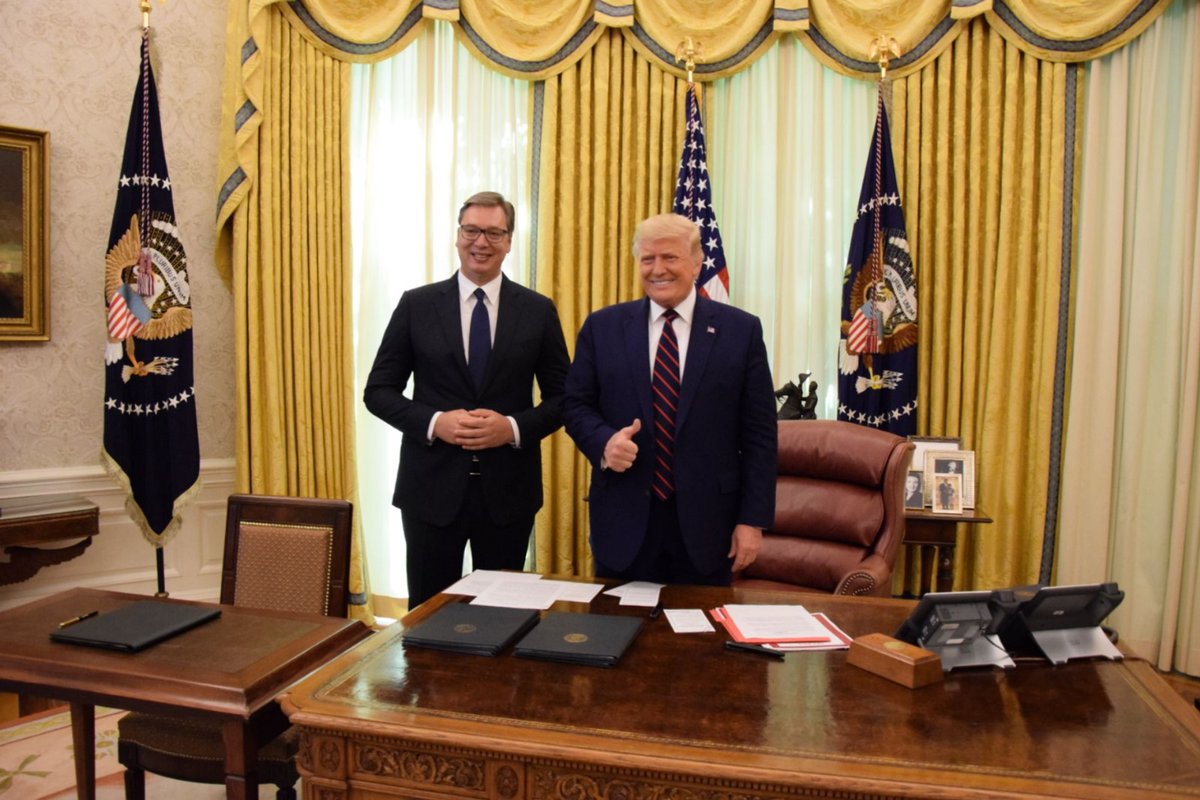 predsednikrs's tweet photo. Congratulations @realDonaldTrump on your victory. Together, we face the serious challenges ahead. Serbia is committed to working with the USA for stability, growth, and peace 
🇷🇸 🤝🇺🇸 https://t.co/lE4DlFCNRR
