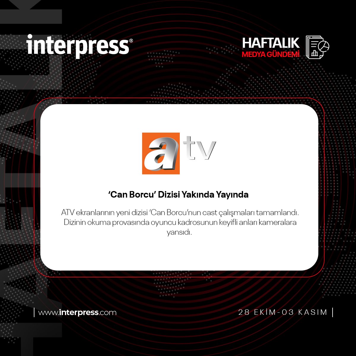 Interpress1940's tweet photo. Medyanın tüm gündemi Interpress’te. 📺 📰 📻📱💻

🗓️ 28 Ekim-3 Kasım 2024

#Interpress #TürkiyeninHafızası
