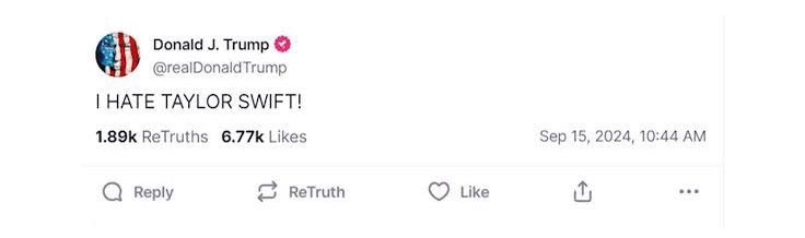 __Sn_e_ha__'s tweet photo. imagine winning Pennsylvania after legit posting “i hate taylor swift”

oh gosh, Trump, you freak!😅 https://t.co/V4HYcSJNEz