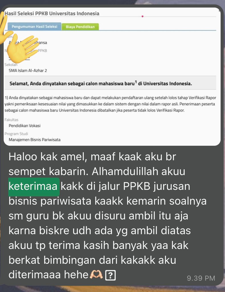jaem_gurl's tweet image. lupa shareee! ini testimoni konsul essay 2024 di akuuu heheh congrats yaaa🥹🫰🏻 #PPKBUI #PPKB2024