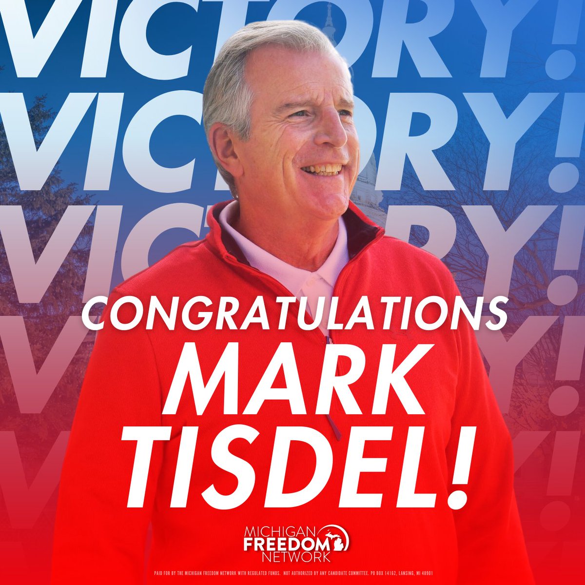MiFreedomNet's tweet photo. 🚨 Republican Hold! 🚨

Congratulations State Representative Mark Tisdel on reelection to HD 55! https://t.co/qcdyyy4peW