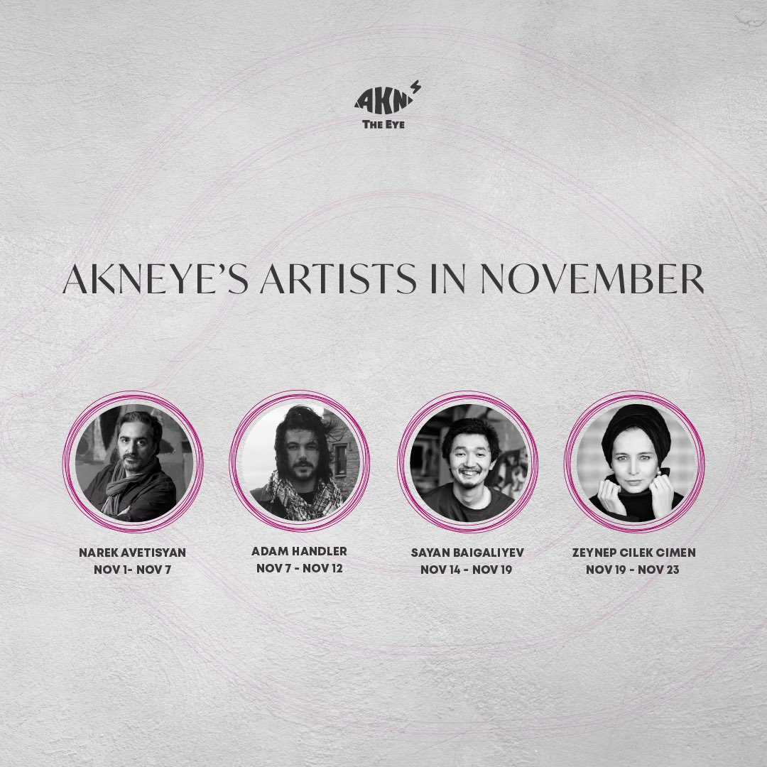 November at AKNEYE Phygital Space! 🌍

✨ Join us in Venice for unique artistic journeys by Narek Avetisyan, Adam Handler, Sayan Baigaliyev, and Zeynep Cilek Cimen. Every week, a new experience awaits!

#AKNEYE #ARTISTS
