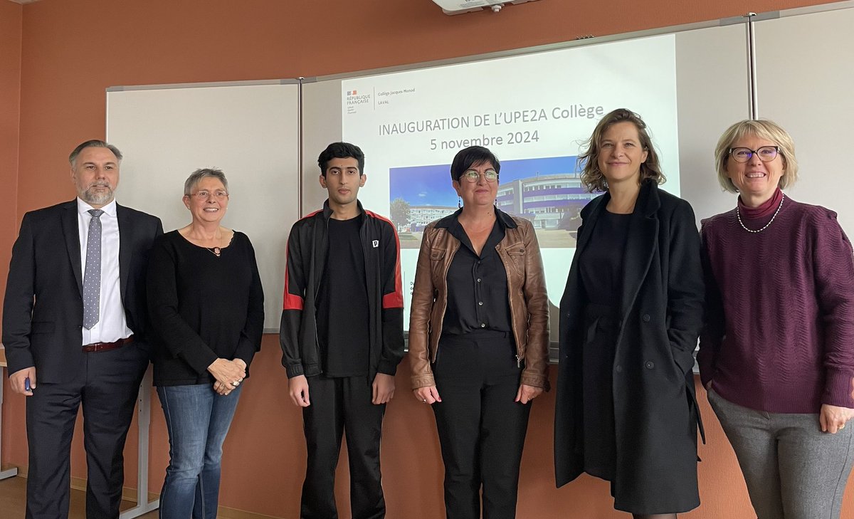 Brigitte Lacoste (@brigittelacost4) on Twitter photo Inauguration du dispositif UPE2A pour l’accueil des élèves allophones au collège Jacques Monod de Laval dans des locaux rénovés et accueillants 🙏 <a href="/lamayenne/">La Mayenne, le Département</a> et avec des professeurs particulièrement engagés. Bravo aux jeunes pour leurs progrès déjà remarquables! Inauguration du dispositif UPE2A pour l’accueil des élèves allophones au collège Jacques Monod de Laval dans des locaux rénovés et accueillants 🙏 <a href="/lamayenne/">La Mayenne, le Département</a> et avec des professeurs particulièrement engagés. Bravo aux jeunes pour leurs progrès déjà remarquables!