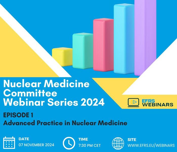 I know Advanced Practice in Radiotherapy improves patient outcomes, makes health systems more efficient, improves job satisfaction, and promotes the profession.

I am looking forward to seeing how this applies in Nuclear Medicine!

efrs.eu/webinars