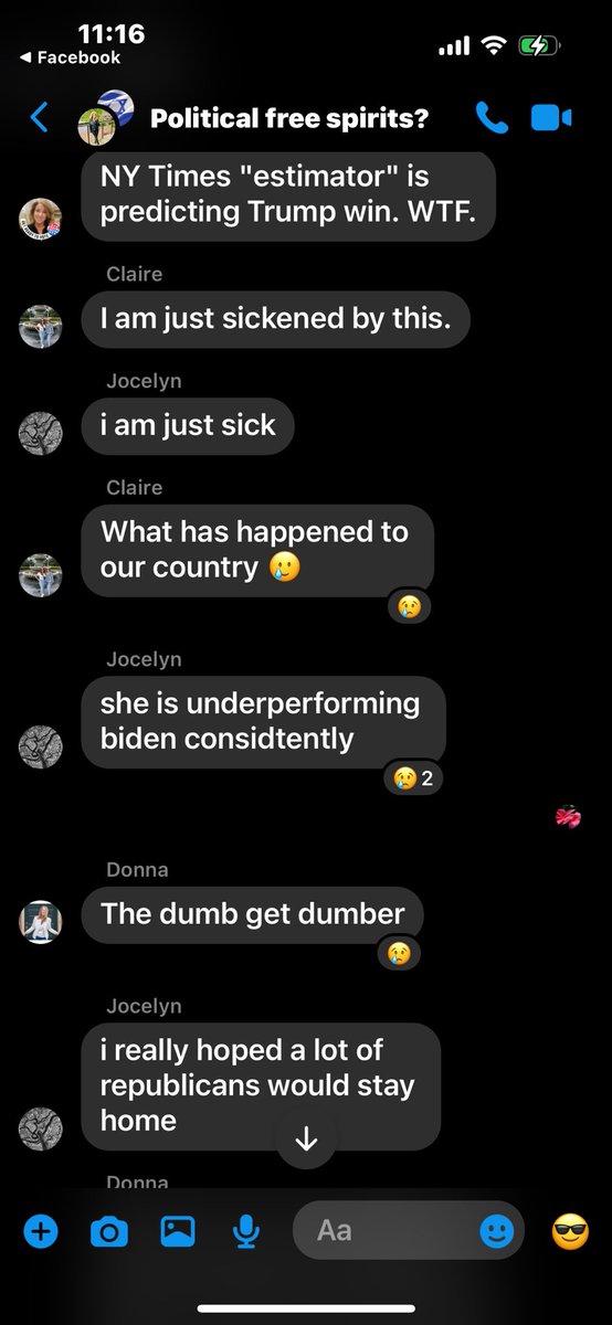 cok1864's tweet photo. @NicolasEdny @MalcolmNance I am a white women and am horrified that white women let all of us down. Again. But honestly did vote for Harris and Hillary and Obama twice. I'm not lying!  See below for thread btw some of my friends when things started to look bad. We are all white women.  And devastated https://t.co/AJy10Gj6lL