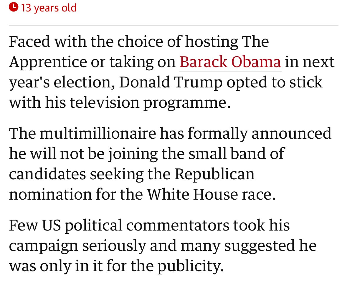I’m old enough to remember most laughing at the concept of his presidency 13 years ago - it’s comical we are where we’re at. I wish I could make a joke, I can’t - I’m upset. I’m sad. I’m enraged. Despite all - despite everything, you all still fell for this actual con man’s grift