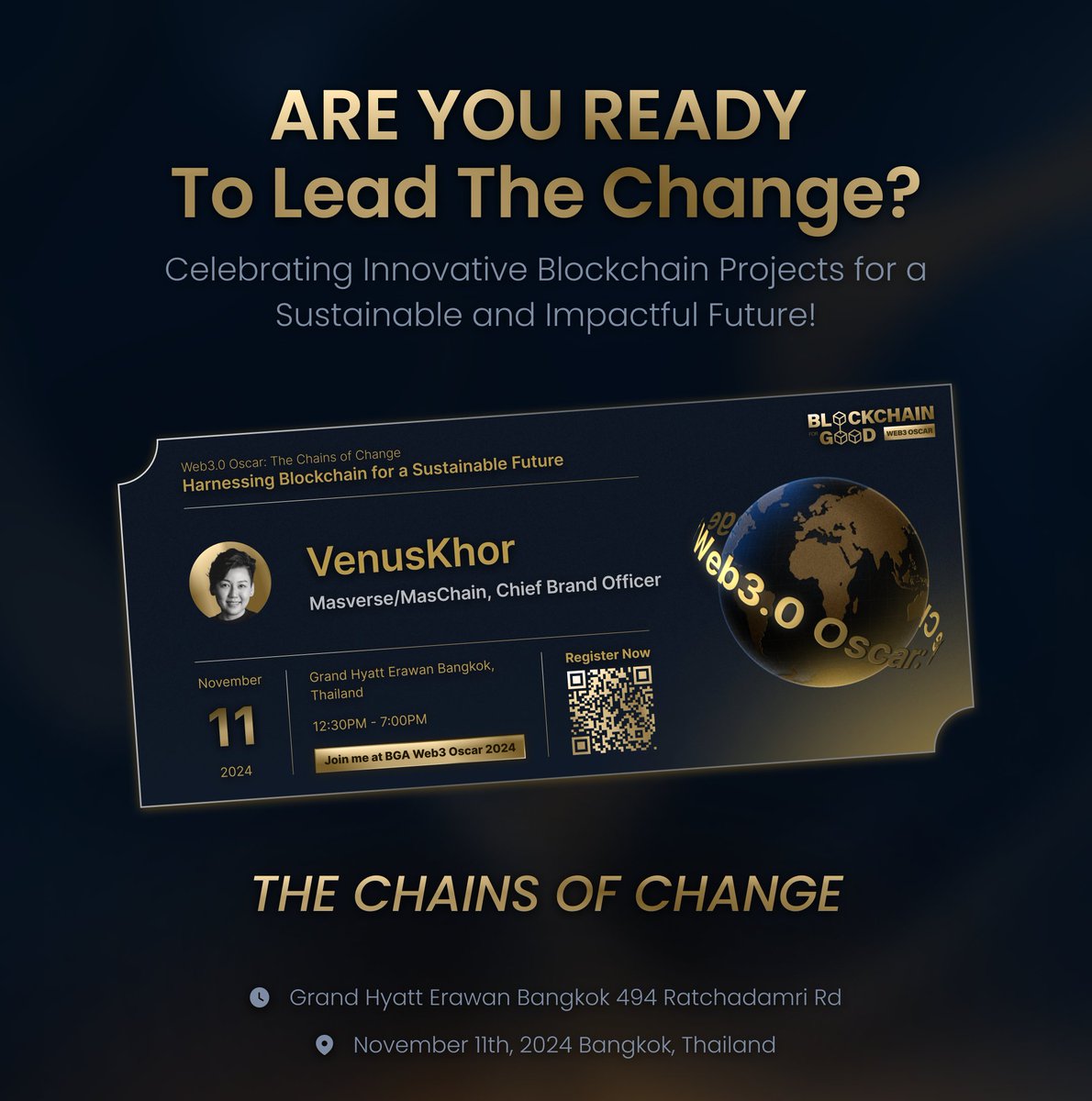 ChainforGood's tweet photo. 🌍 Introducing Our Impact Panelist 🌍

We’re thrilled to welcome @vgotlight from @MasverseHub to our "Real-World Impact" panel! With insights on strategies, opportunities, and challenges, @vgotlight will dive into how blockchain can tackle critical social issues and scale solutions for global change.

Ready to witness blockchain’s power for global change?
🎫 Sign up now: https://t.co/qc95G8zXkh
🔗 Learn more: https://t.co/XgsTa9Wbuu

#BGAWeb3Oscar
