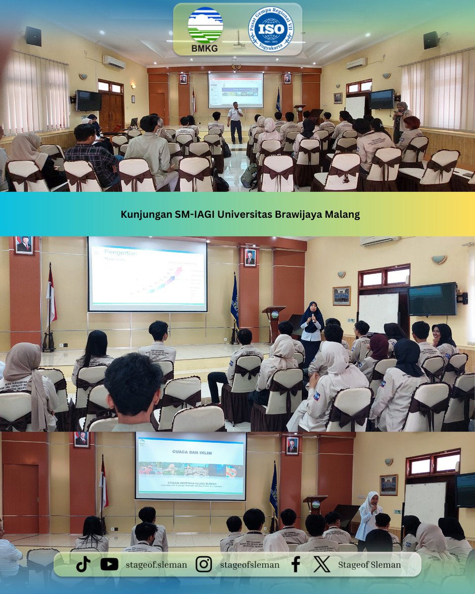 bmkgjogja's tweet photo. [5/11] SM-IAGI UB SEHARI DI JOGJA

Seksi Mahasiswa - Ikatan Ahli Geologi Indonesia Universitas Brawijaya Malang melaksanakan Company Visit ke Yogyakarta, salah satunya ke Kantor BMKG Stasiun Geofisika Sleman. 

@smiagiub 
#companyvisit #bmkgdiy #smiagiub #officetour https://t.co/4Ke3GNp4iV