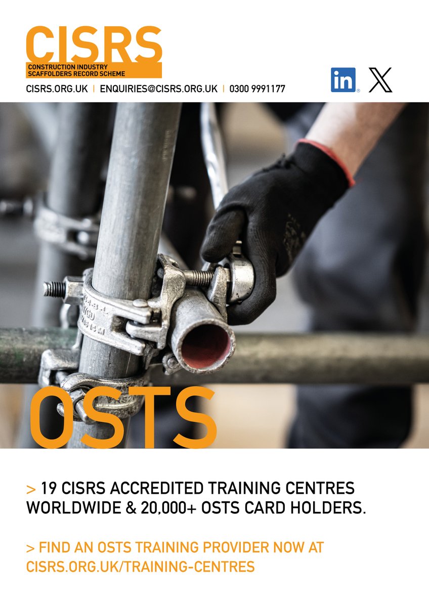 CISRS_OSTS's tweet photo. CISRS is a global brand ๐
10 years established, there are 20,000+ Overseas Scaffolder Training Scheme (OSTS) #scaffolding card holders & numbers are rising fast globally ๐ชช
Find out more about the #OSTS scheme ๐๐ป
https://t.co/9HvqqdxOyC
Find an #overseas #training centre ๐
https://t.co/YjJ5a2Nra4
#CISRS #ScaffolderTraining #Construction #CareerDevelopment #GlobalBrand #WorkAbroad