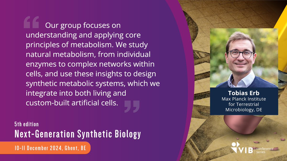 VIBTrainConf's tweet image. ✨We&apos;re excited to announce that Prof. Tobias Erb @erblabs, a synthetic biologist &amp;amp; Director @mpi_marburg, will deliver the closing keynote at #NGSB24. He will explore new ways to capture CO2 with #synbio.
🗓️Registration deadline: 26 November
vibbio.tech/3YXh0vK