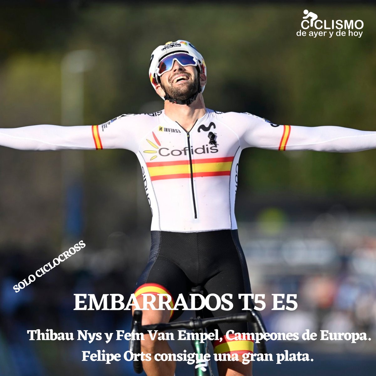 ciclismoayerhoy's tweet photo. #Podcast exclusivo de CICLOCROSS 

EMBARRADOS T5 E5: Thibau Nys y Fem Van Empel, Campeones de Europa. Felipe Orts consigue una gran plata.

👉Actualidad
👉Las carreras
👉CX Nacional
👉 Menú semana

🎙️@davidesportista @jordiportista @tinez_sg  Ivan Villar

https://t.co/JpfFwhoCUM https://t.co/XzdBaQU1tL