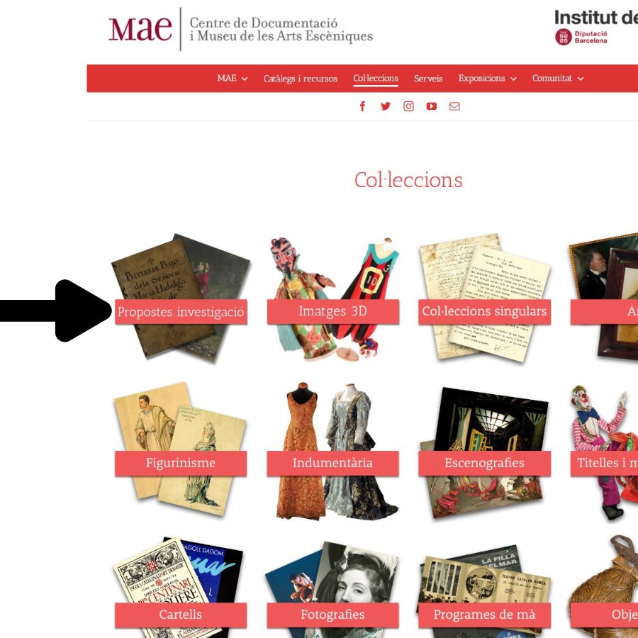 Museu de les Arts Escèniques 🎭 (@cdmae_it) on Twitter photo 📢Propostes d'investigació. Nou espai del nostre web‼️
👉cdmae.cat/colleccions
Oferim diferents propostes de TFG, TFM, etc., basades en els nostres fons, que us podeu descarregar en un únic document
<a href="/institutteatre/">Institut del Teatre</a> <a href="/craiublletres/">CRAI UB Lletres</a> <a href="/BHumanitatsUAB/">B. Humanitats UAB</a> 📢Propostes d'investigació. Nou espai del nostre web‼️
👉cdmae.cat/colleccions
Oferim diferents propostes de TFG, TFM, etc., basades en els nostres fons, que us podeu descarregar en un únic document
<a href="/institutteatre/">Institut del Teatre</a> <a href="/craiublletres/">CRAI UB Lletres</a> <a href="/BHumanitatsUAB/">B. Humanitats UAB</a>