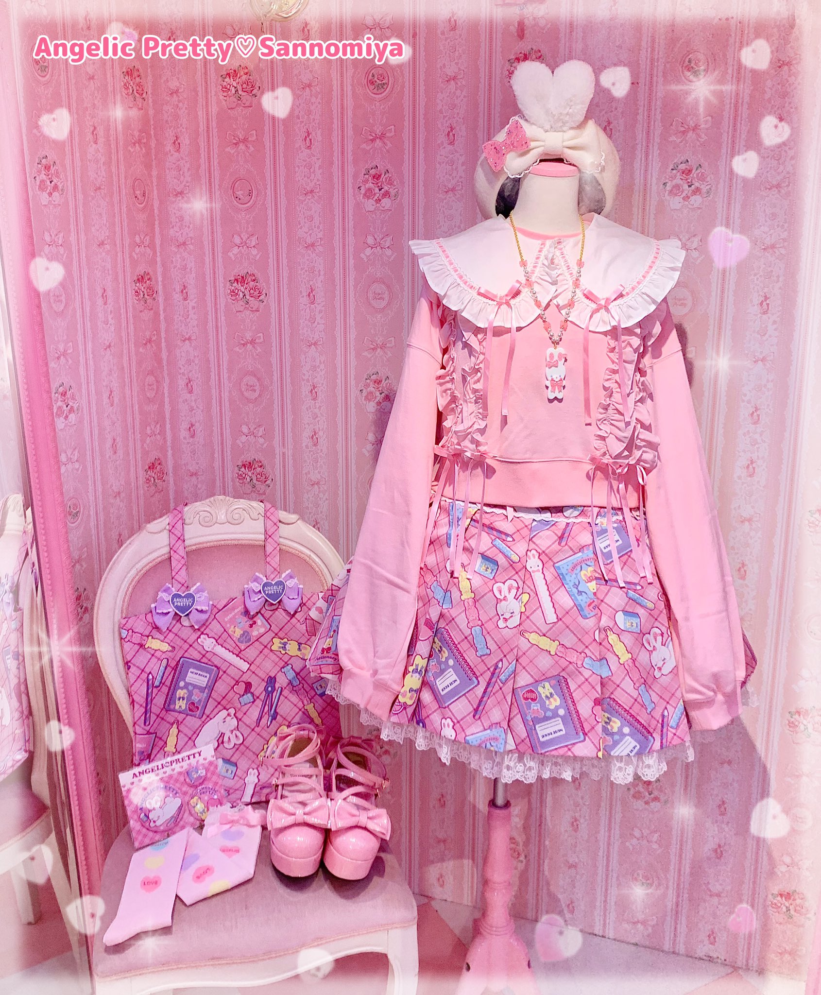 Angelic Pretty Lovely Bunny ベレー　ピンク Lovely Bunny JSK Set by Angelic Pretty