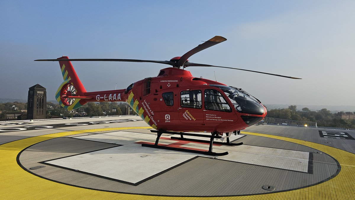 A brief glimpse of blue sky yesterday during a couple of cloudy and hazy shifts for Helimed27. Thanks to everyone who have come to look at our new helicopters, we really couldn't have bought them without your support ❤️ #hems #London #helimed27 #ec135  #londonsairambulance