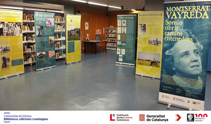 UdGBiblioteca's tweet photo. “Montserrat Vayreda: Somio obrir camins entenedors” 

#Exposició itinerant que commemora el centenari de l’escriptora i ofereix una passejada per la seva trajectòria vital, humana i artística.

📅 Fins al 18/11
📍 Biblioteca campus Barri Vell

Més info 👉https://t.co/SLFM2mQVA1 https://t.co/25ecqkXktb