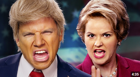 LadPsycho's tweet photo. Epic Rap Battle of History going 4/4 with their curse of putting the loser of the election on the right side of the thumbnail https://t.co/SYayJ4WpL9