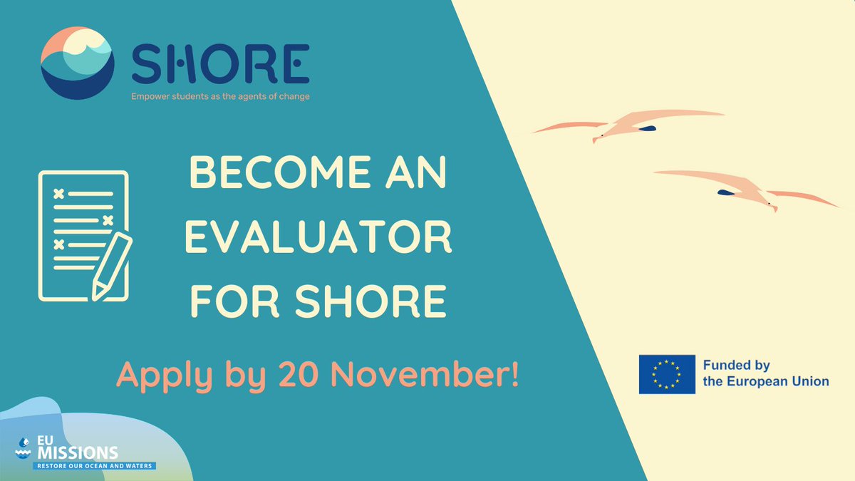 shore_community's tweet photo. 📢 We're looking for #Evaluators!  

Get involved in SHORE &amp; Become an evaluator for school projects on #Ocean conservation &amp; #Sustainability 🌊

⏰We'd love to receive your application 👉 https://t.co/tuPp4g1fmA

#MissionOcean https://t.co/9dDZ4lIj2s