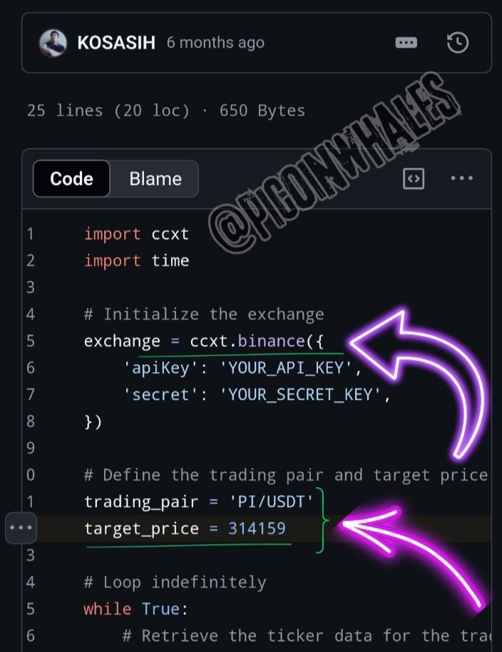 mbcjaya's tweet photo. In this code, the value of 1 Pi is clearly stated as $314,159. The code shows the target price for Pi ($314,159) on Binance and considers this as the target price, i.e., $314,159.
Are you agree https://t.co/acYLGRLZS9