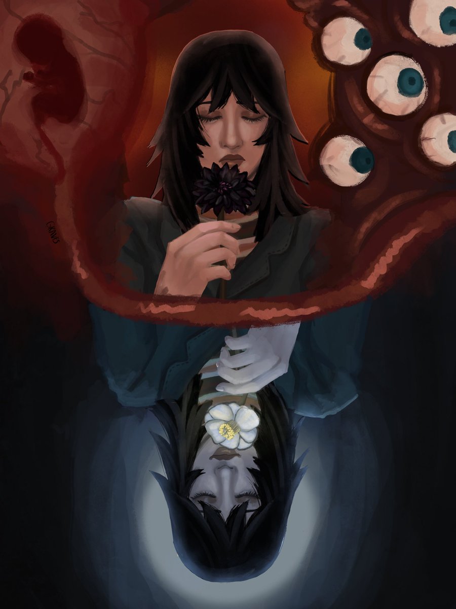 Gremsgrave's tweet photo. Black Dahlia, White Camellia 

#mouthwashing #mouthwashinganya #mouthwashingfanart https://t.co/xYRLjjoNGQ