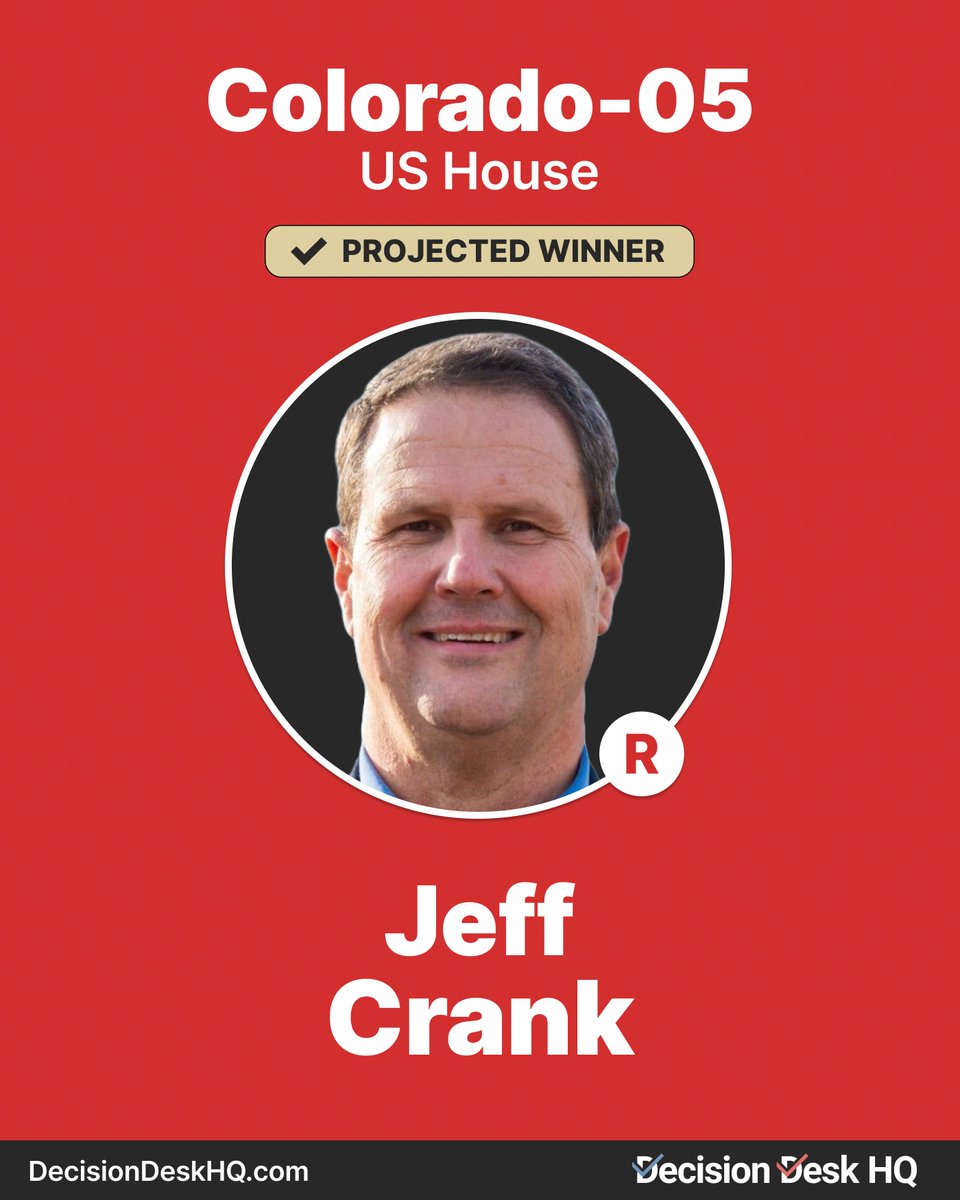 Decision Desk HQ projects Jeff Crank (R) wins the US House election in ...