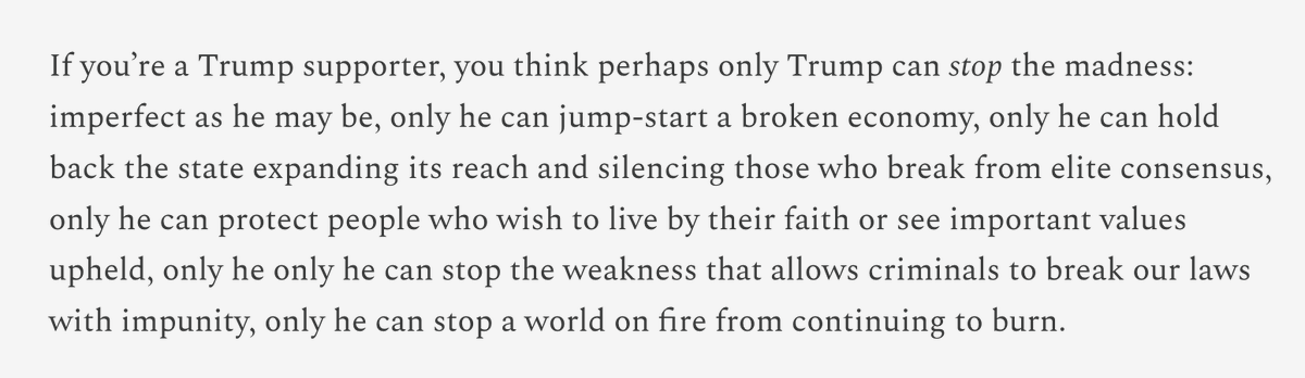 KSoltisAnderson's tweet photo. I am seeing a lot of "I don't understand how people can vote for Trump after *gestures around at everything*!"

A lot of Americans think things are out of control and think Trump IS the person to "stop the madness". I wrote about this in my newsletter -> https://t.co/Ehhcmdic9b https://t.co/Gs1xblO1kF
