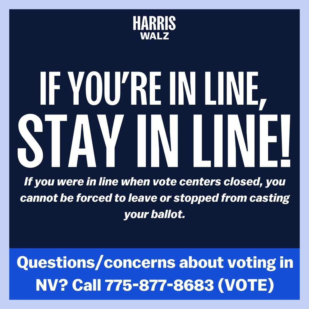 If you’re still in line, don’t stress! As long as you’re in line by 7 PM, you have the right to vote. Stay strong and make your voice heard!