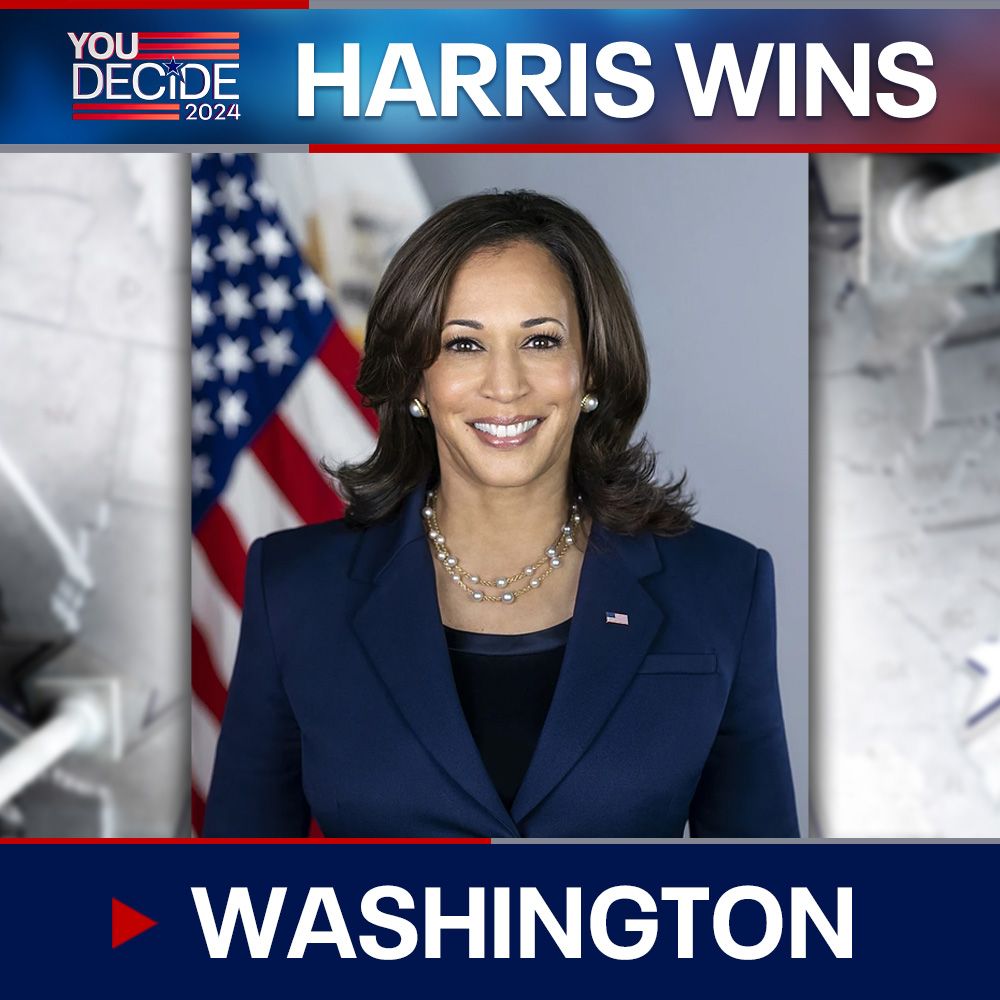 fox13seattle's tweet image. HARRIS WINS: AP projects U.S. Vice President Kamala Harris has won Washington.