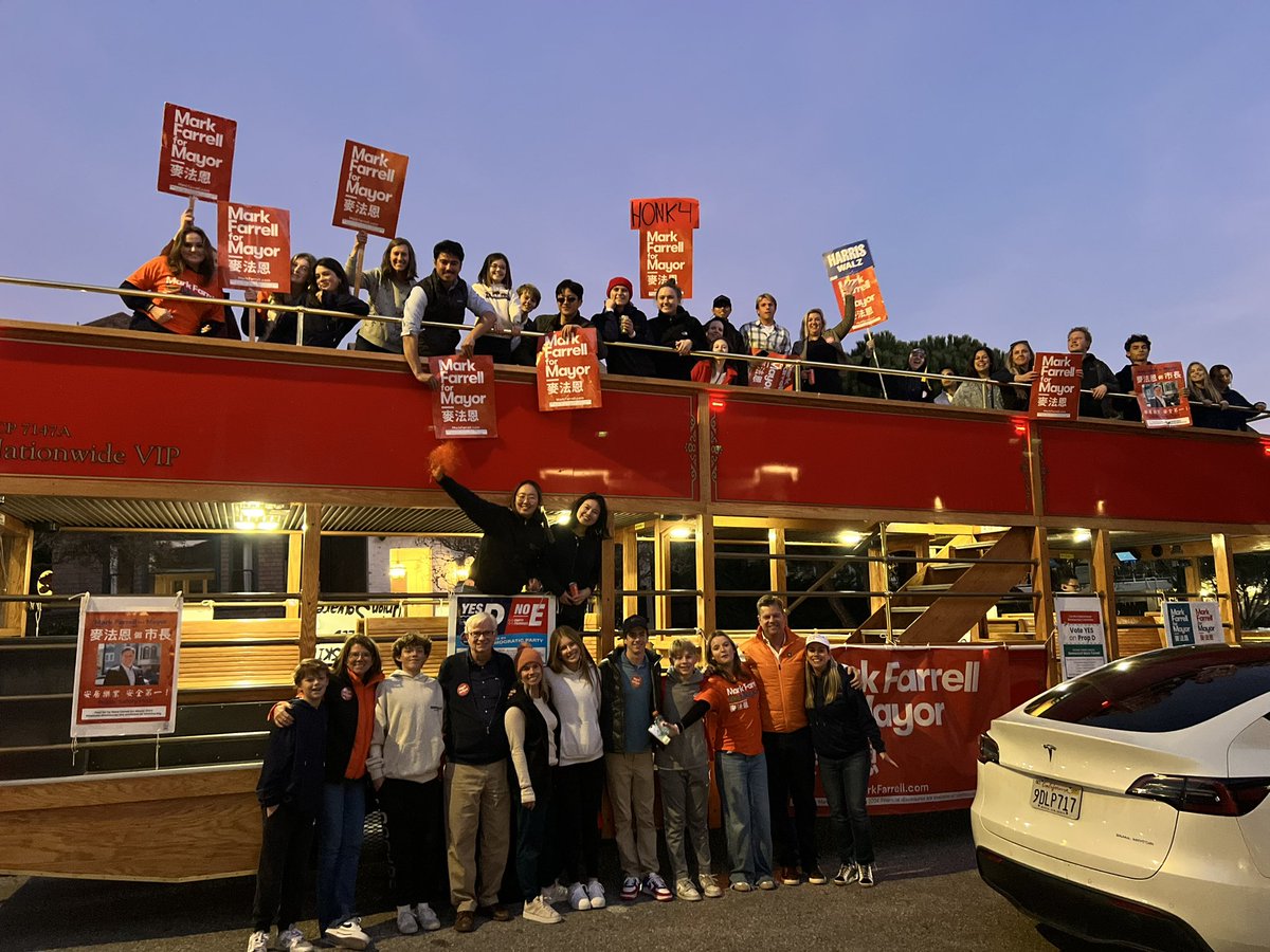 Thank you, San Francisco! 

The polls are closed and I know we left it all on the field.

I am so proud of all the work we put in to win. 

If you’re able to stop by, would love to see you tonight at our election night event: mobilize.us/markfarrell/ev…
