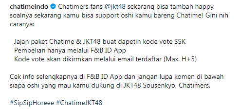 Rill Chatime dapet kode Vote SSK