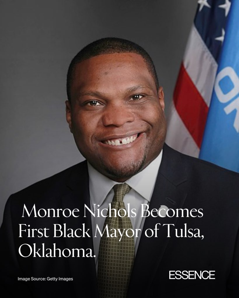 Monroe Nichols IV  has made history as the first Black mayor of Tulsa, Oklahoma. 

Nichols is a former college football player who has served in the Oklahoma House of Representatives from the 72nd district since 2016.

A full-circle moment for the city 103 years after the Tulsa