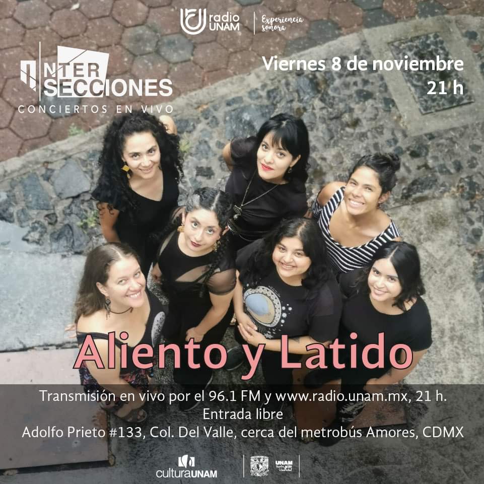 SalaJulianC's tweet photo. Aliento y latido en concierto INTERSECCIONES, viernes 21:00

Entrada libre, transmisión 96.1 FM y concierto presencial en la Sala Julián Carrillo de Radio UNAM. #AdolfoPrieto133 Colonia del Valle, cerca del Metrobús Amores. https://t.co/3wTktoz0y0