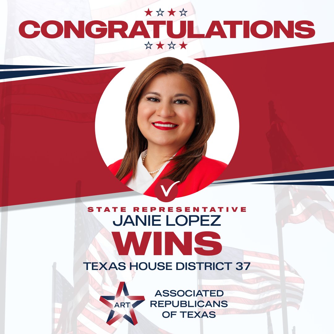 Congratulations! <a href="/JanieLopezForTX/">Janie Lopez</a>