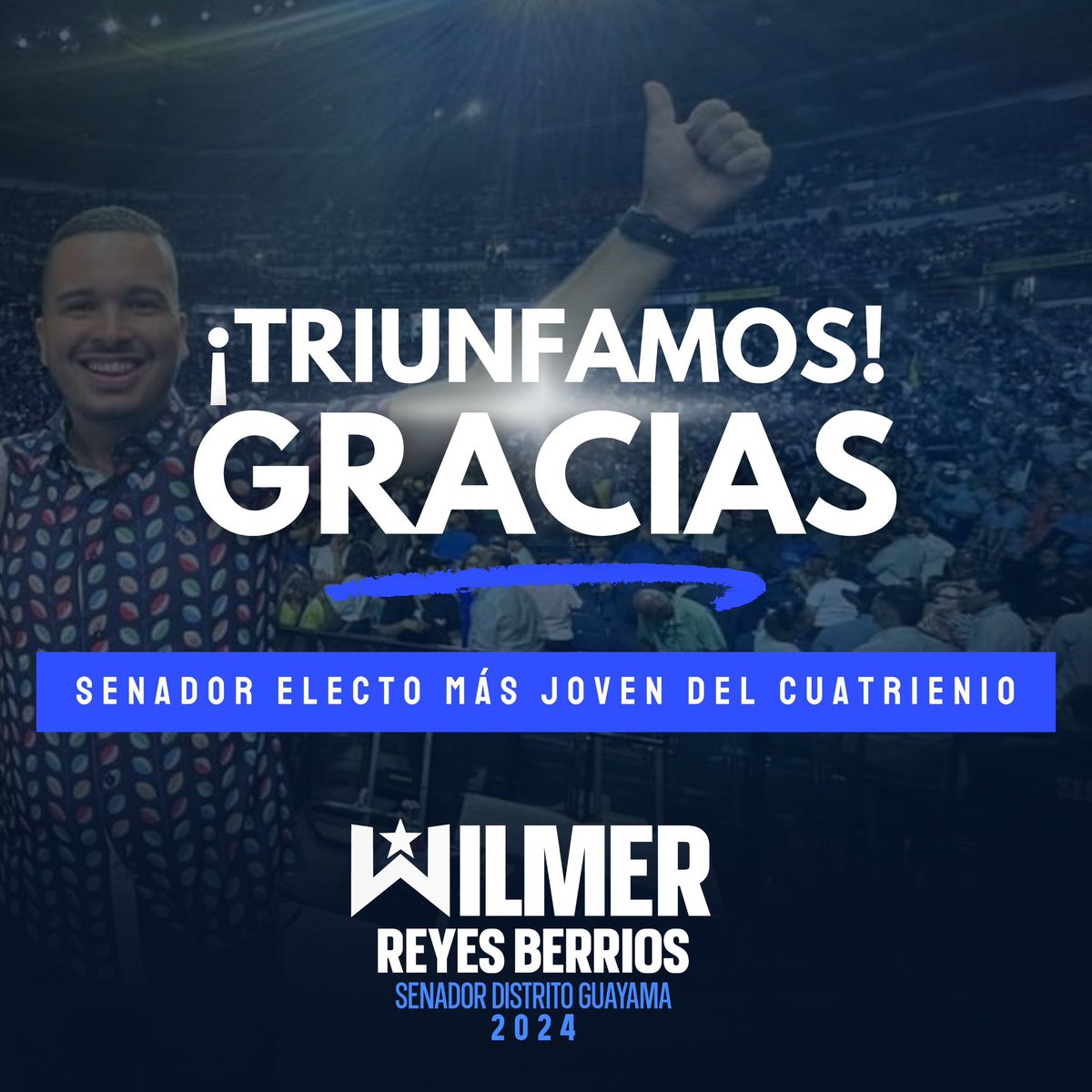 ¡Solo me queda más que decir: Gracias!

Hoy, mi gente linda del distrito Senatorial de #Guayama me dio la oportunidad de ser electo como su próximo senador, quedando en primera posición y convirtiéndome en el senador electo más joven de este cuatrienio. Después de recorrer cada