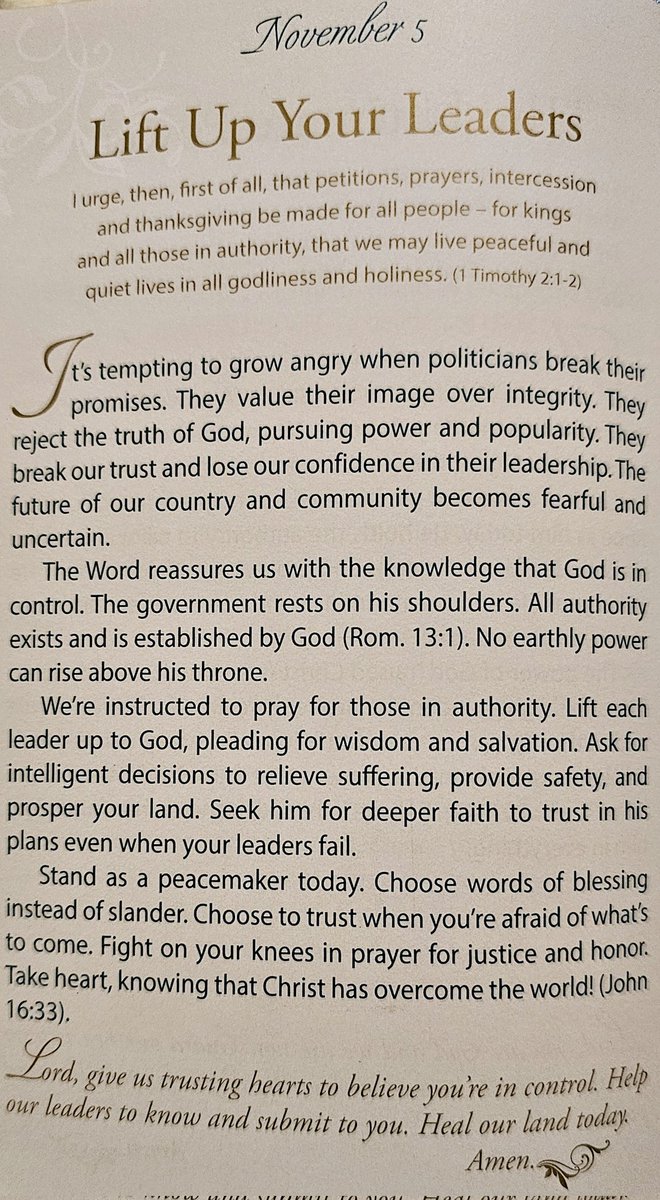 A good reminder about the ultimate position of government and politics in a devotional I read today: