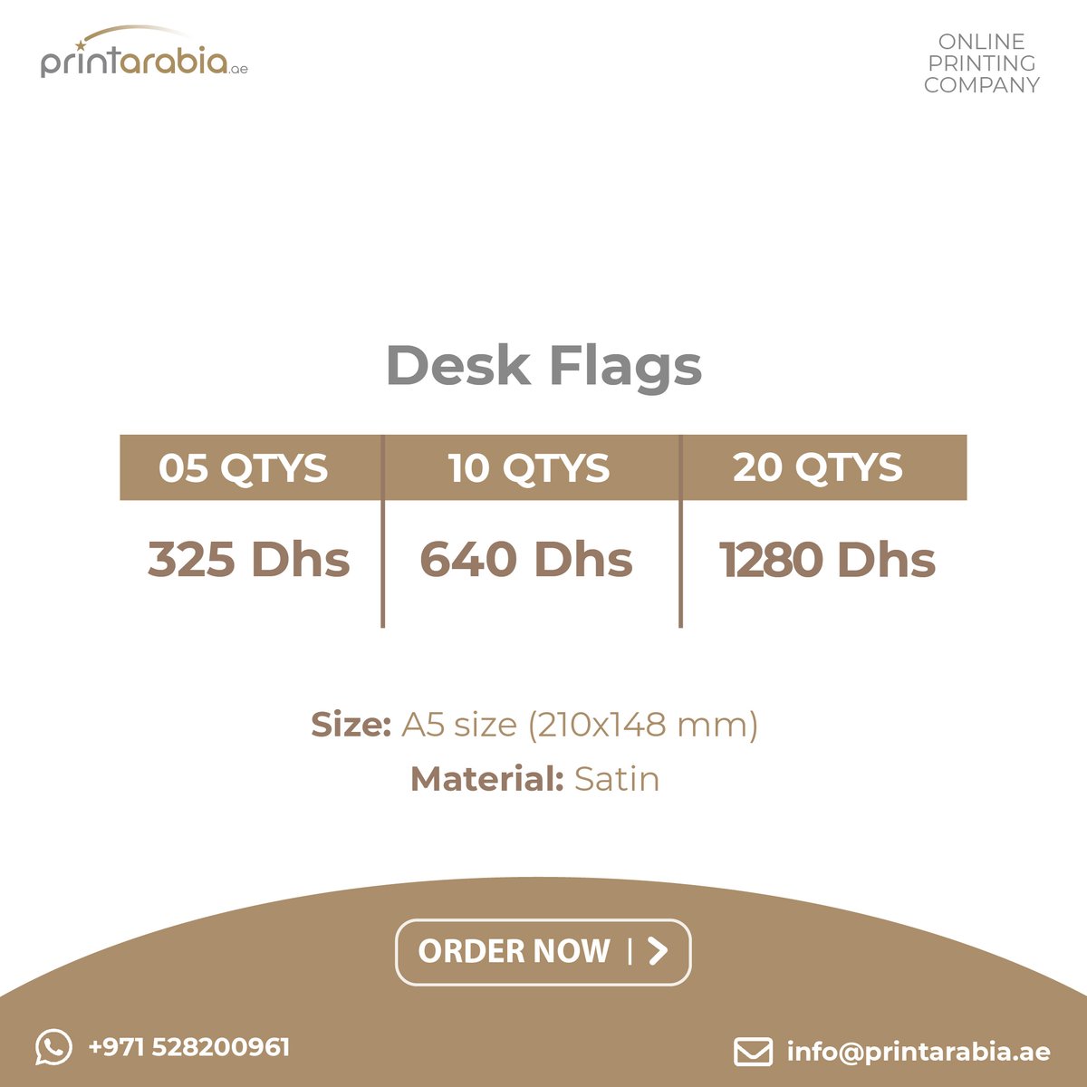printarabia's tweet image. Desk flags from Print Arabia

Print Arabia is your premier printing and design partner based in vibrant Dubai.

Contact us:
Whatsapp: +971 528200961
Email: info@printarabia.ae 

#deskflag #flag #tableflag  ##dubai #onlineprinting #dubaiprinting