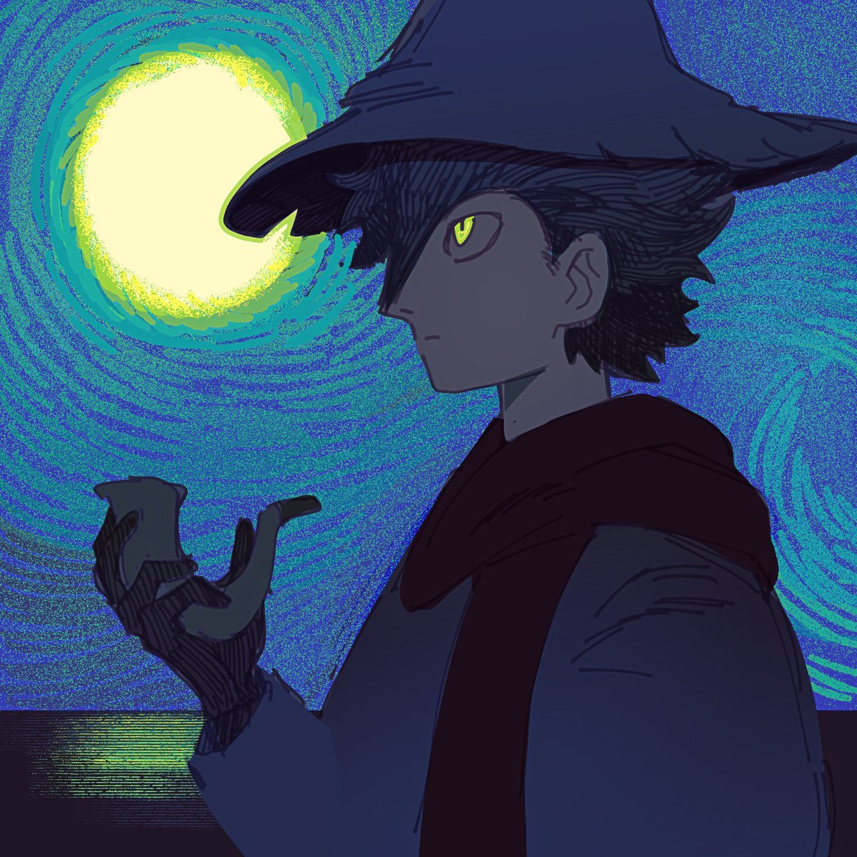 CAFFSTRINK's tweet photo. When drawing joxter turned into drawing snufkin to go with it https://t.co/JkekK9O6hM