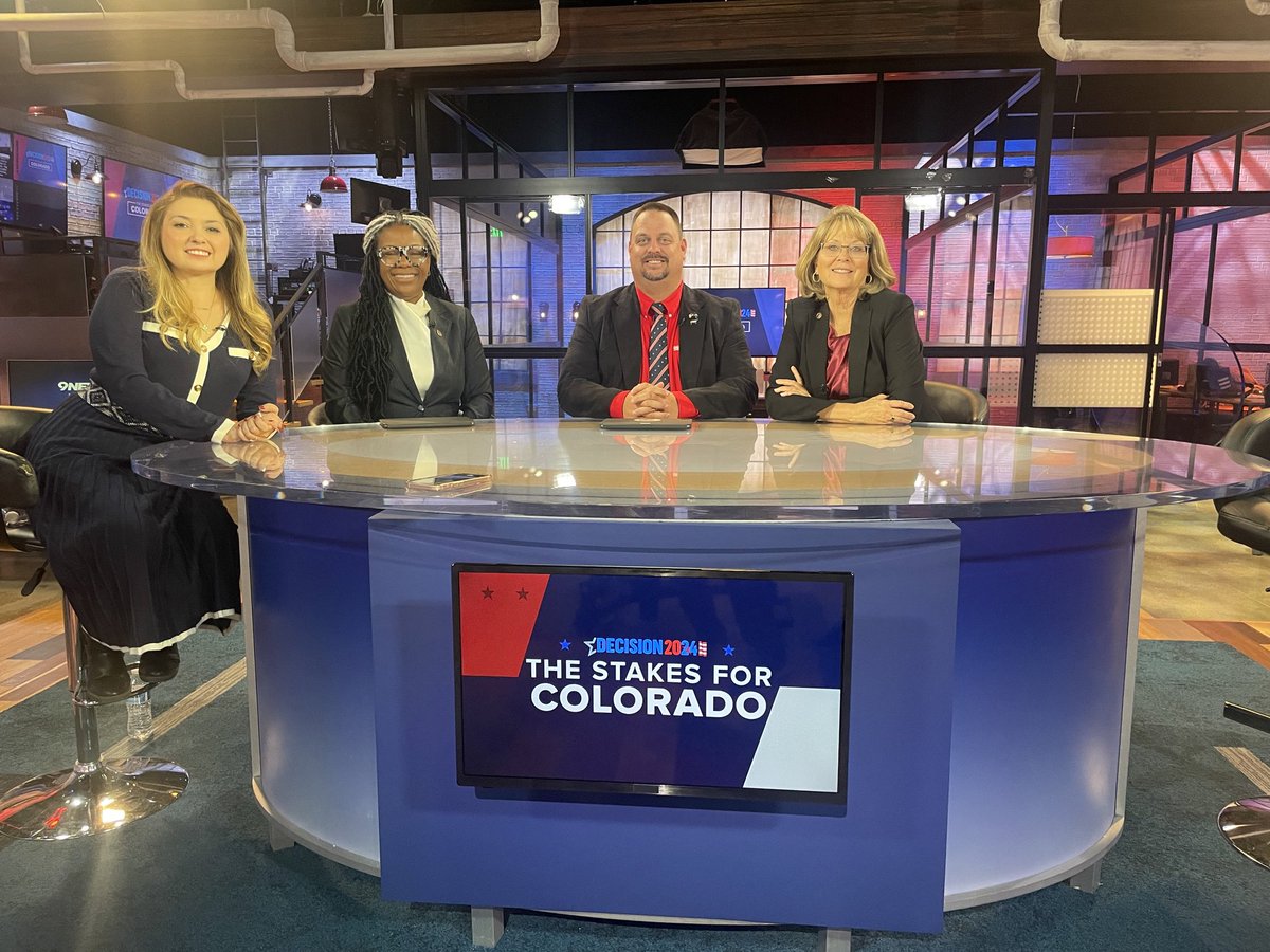 The bipartisan team on Channel 9 tonight discussing the election. 
Great civil discussion. 
And <a href="/commish_pelton/">Byron H Pelton</a> <a href="/baconforco/">Jennifer Bacon</a> - we agree it’s the legislature job to pass legislation implanting successful ballot measures!  😂 
#coleg #copolitics