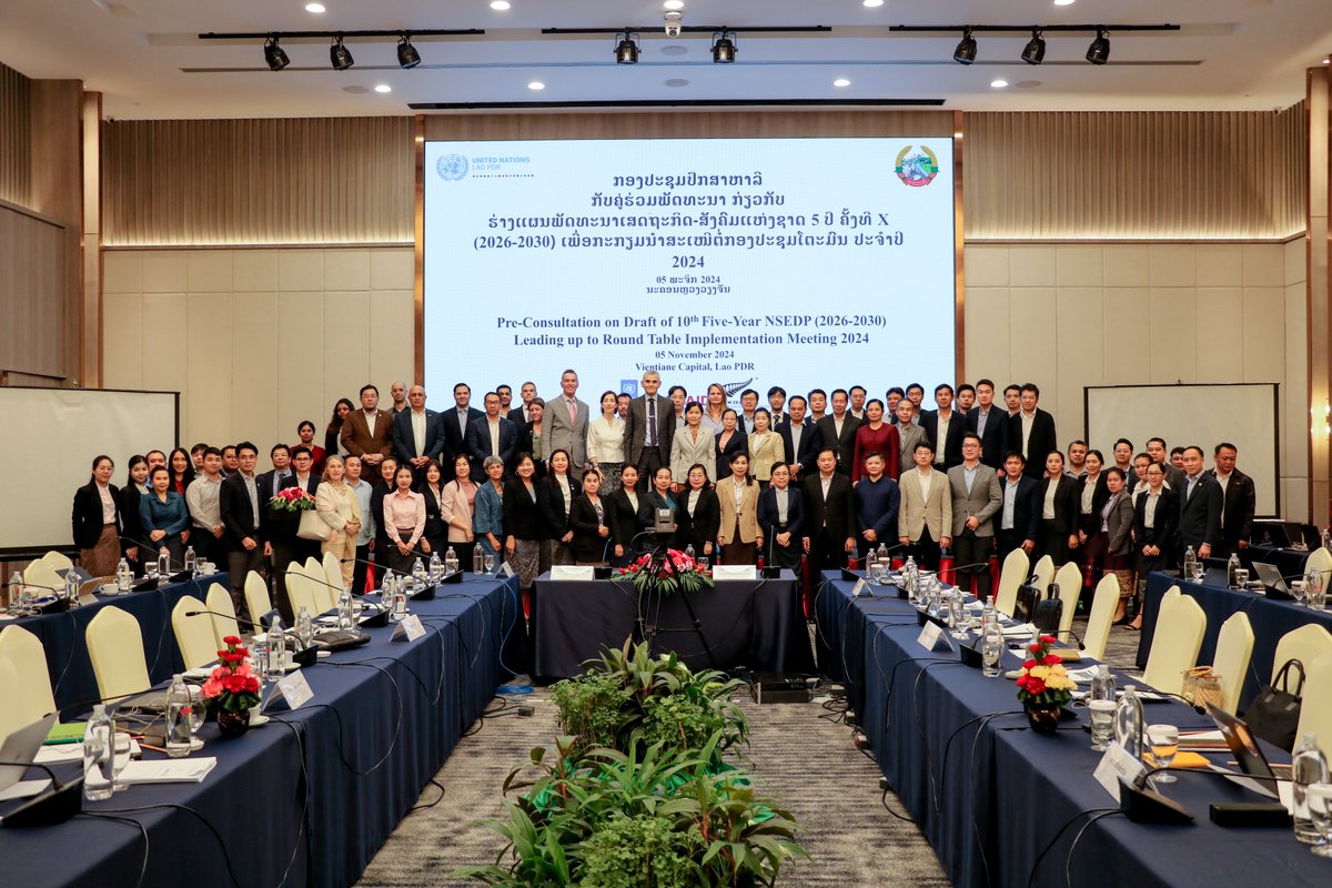 UNinLaoPDR's tweet photo. Under the current 9th National Socio-Economic Development Plan #NSEDP, the progress review made clear on ensuring that the Plan sets its key to its success. The 10th Plan needs to set out concrete steps & targets, in order to strategically achieve our joint priorities & ambition. https://t.co/CODC42AHm1