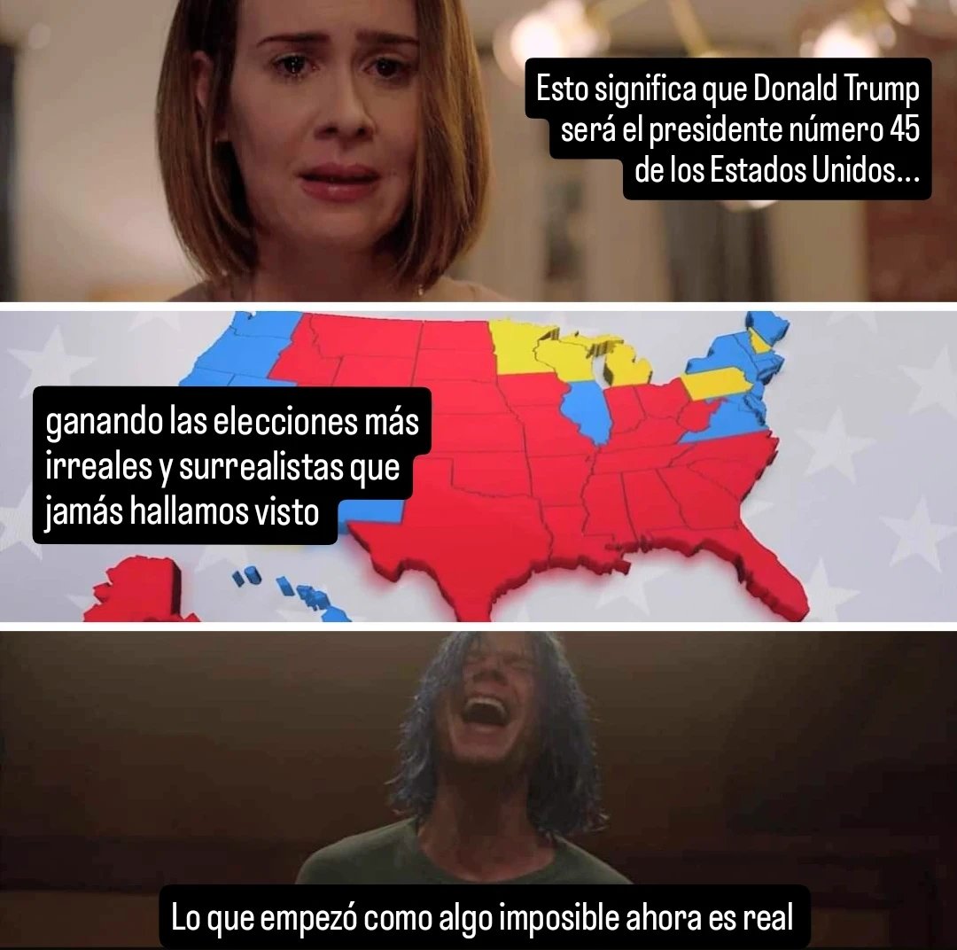 AHS_Mania's tweet photo. Así empezaba una Historia de Horror Americana: con la Noche de Elecciones entre Trump y una mujer 🇺🇸

#AmericanHorrorStory 
#ElectionDay #AHS #AHS7  #EleccionesEstadosUnidos #Kamala #donaltrump #AHSCult #EstadosUnidos #USElections https://t.co/hOk2rtBTJr