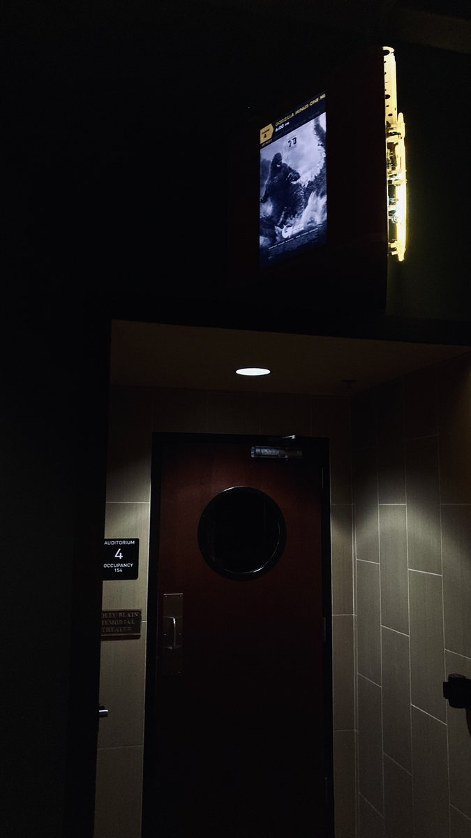 b6421's tweet image. #NowWatching: as counter-programming to the urge to doomscroll as the polls close, the 6pm showing of GODZILLA MINUS ONE MINUS COLOR before i lose my faith in mankind (at Alamo @Drafthouse Cinema – South Lamar in Austin, TX for @godzilla231103 #MinusColor) swarmapp.com/c/jirF0R9OnGL