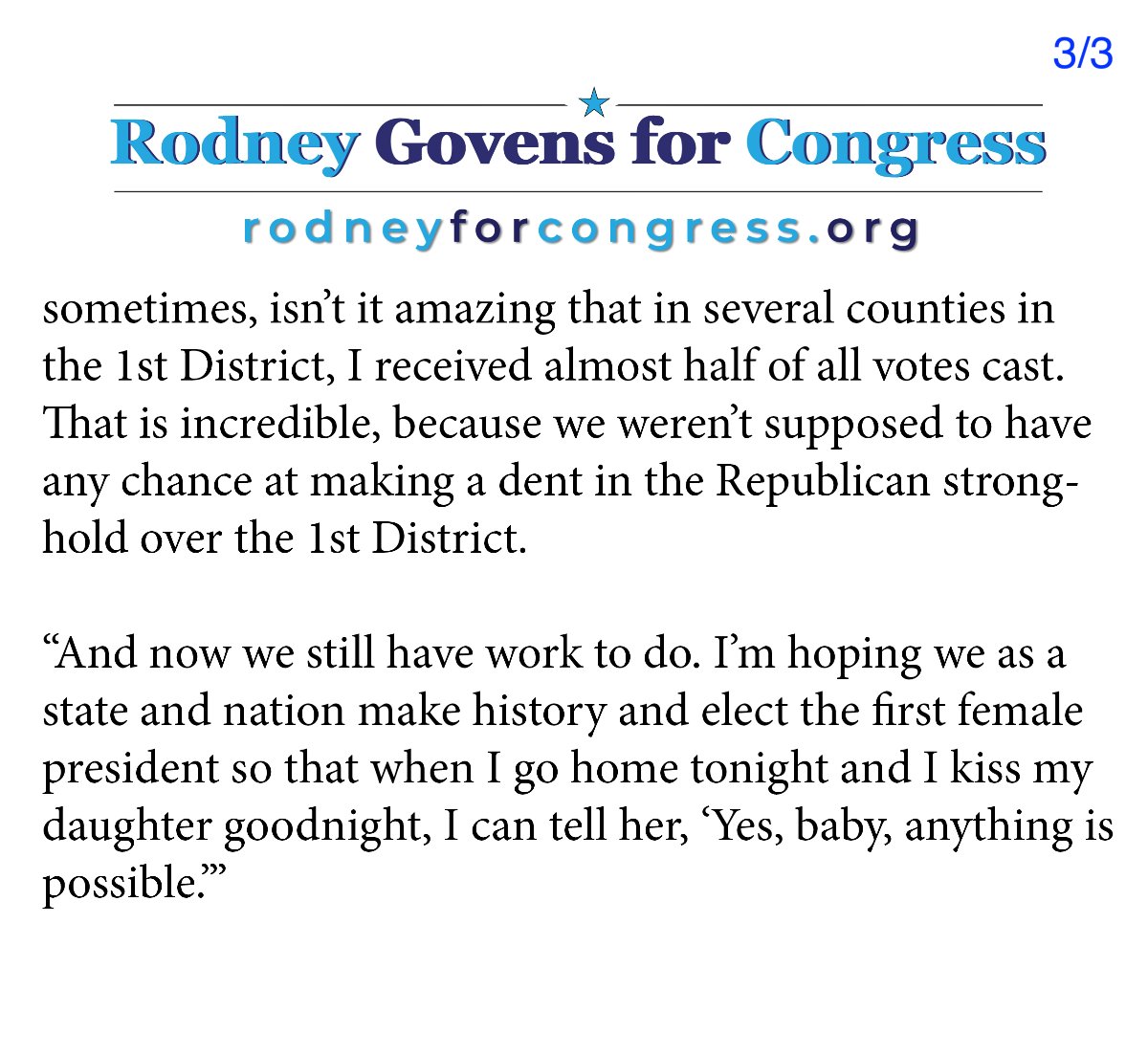 Thank you to everyone who supported our campaign along the way! Attached is a statement from Rodney, or watch his speech here: youtu.be/n9C_Qo7M-KA?si…
