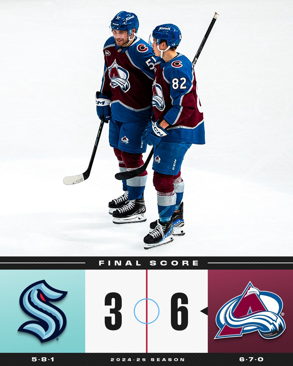 NHL's tweet photo. Nathan MacKinnon's five assists leads the @Avalanche to victory! 👏 https://t.co/fCUmKZRFyV