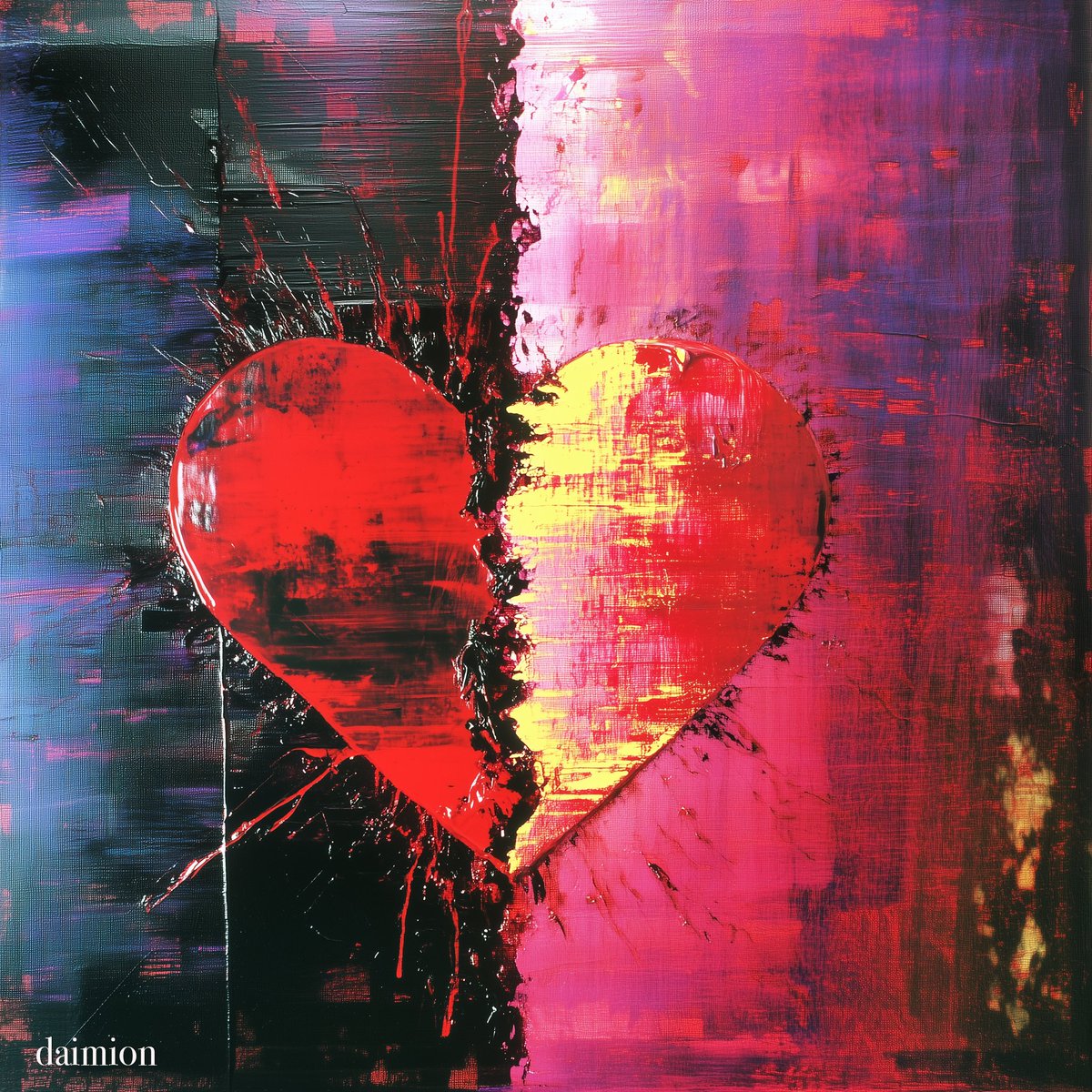 daimionai's tweet photo. Album Covers #130 - My second iteration for the album, "When Hearts Collide". #aiart https://t.co/T2GC92IYaB